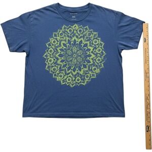Denim & Supply Ralph Lauren Mens Blue Mandala Graphic T-Shirt XL Psychedelic